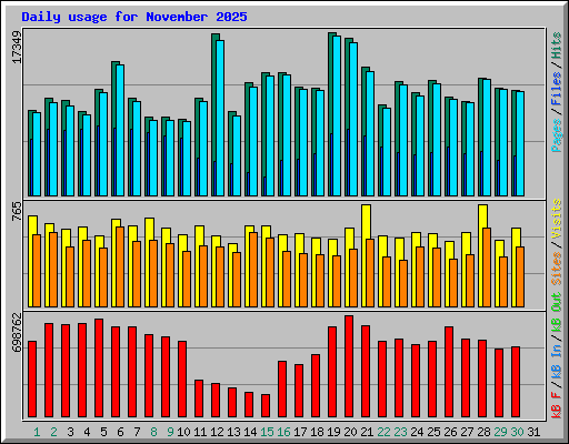Daily usage for November 2025